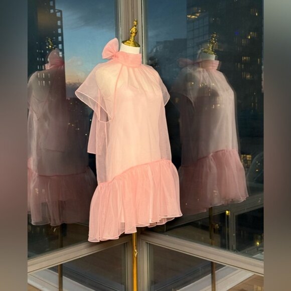 🆕 SIMKHAI 🧿 NWT Beaux Tiered Babydoll Mini Dress, Ballet Pink - Sz US 4 - Picture 4 of 14